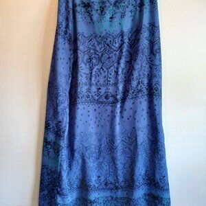 ILYZA Long Elegant Skirt with beautiful designs, Mixed colors of Blue and Purple